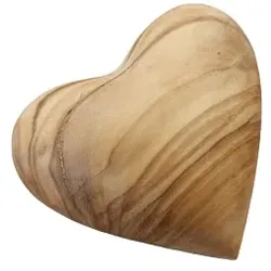 Herz 3D Handschmeichler als Christbaumanhänger aus Olivenholz