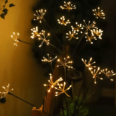 Inspire Curations Solar Starburst Garden Lights 6 8 10 Head Waterproof Firework Lights 10 Head Warm