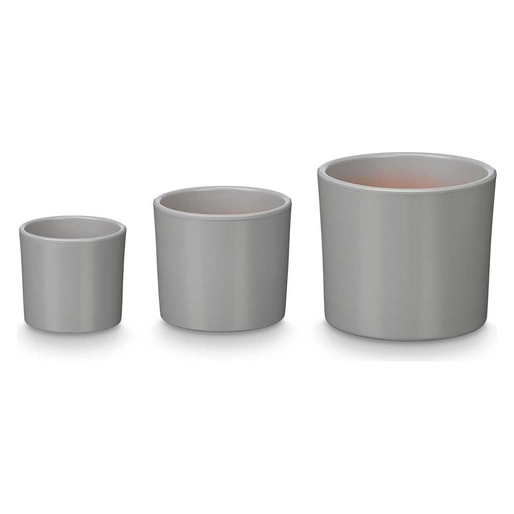 Ibergarden Set 3 Zylindertöpfe 14 17 22cm grau matt (58132871)