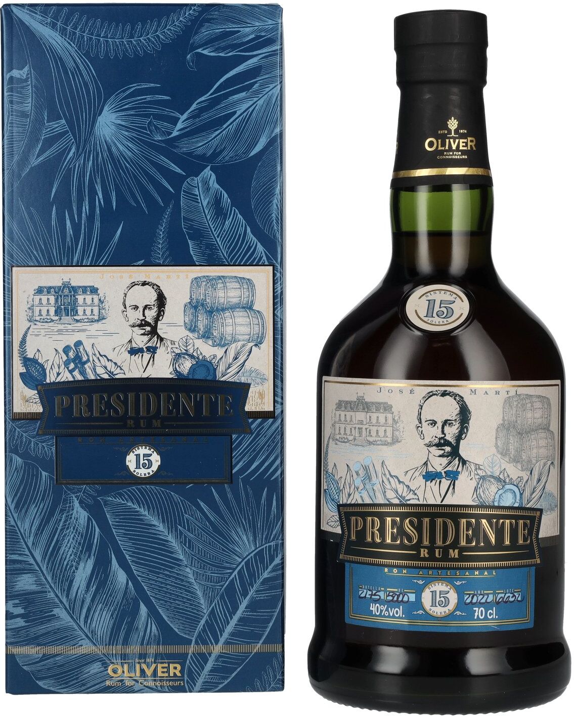 Presidente Rum Presidente 15 Sistema Solera Rum 40% Vol. 0,7l in Geschenkbox