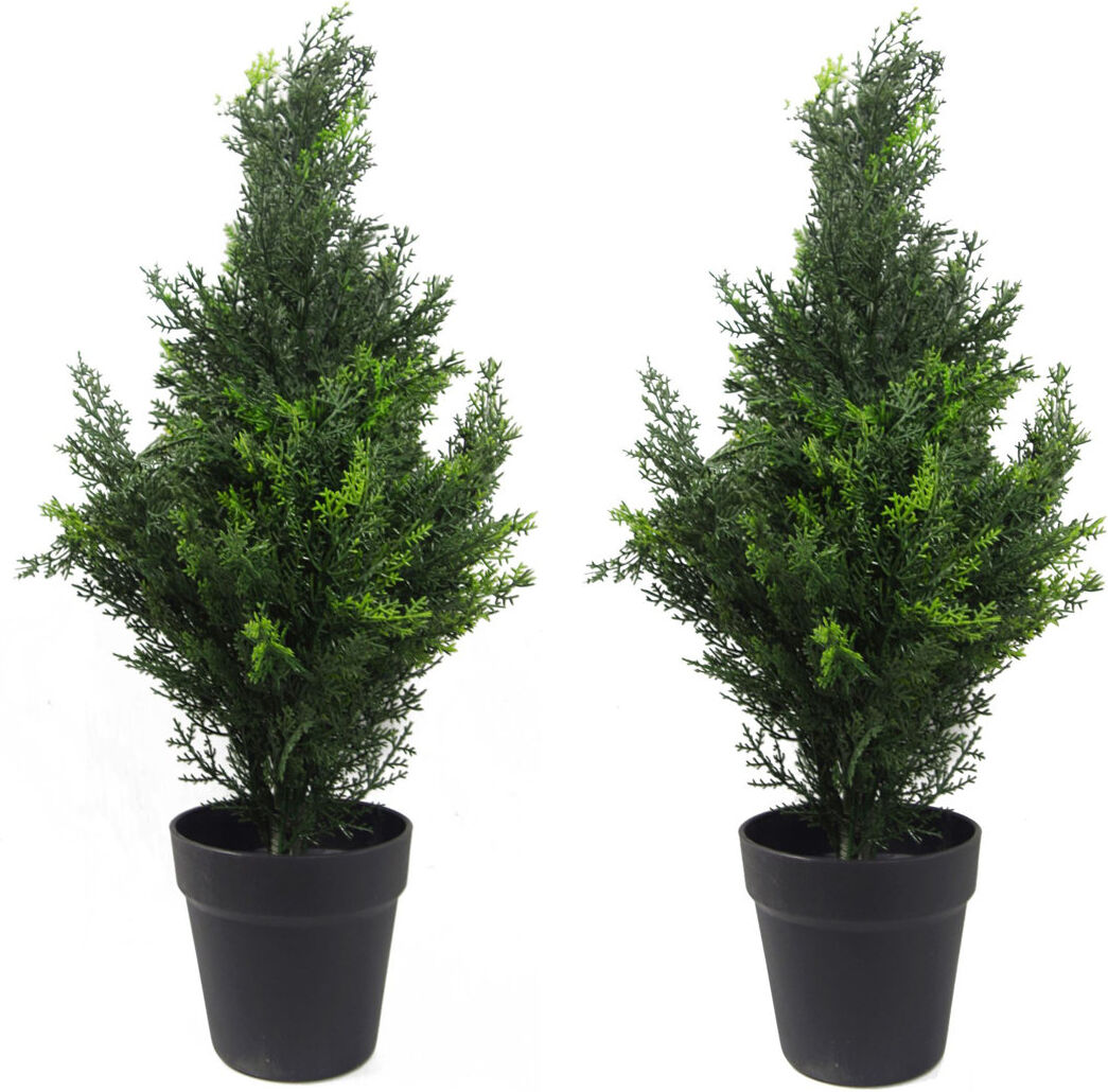 Leaf Faux Topiary in Pot Liner Green 60cm H x 20cm W x 20cm D