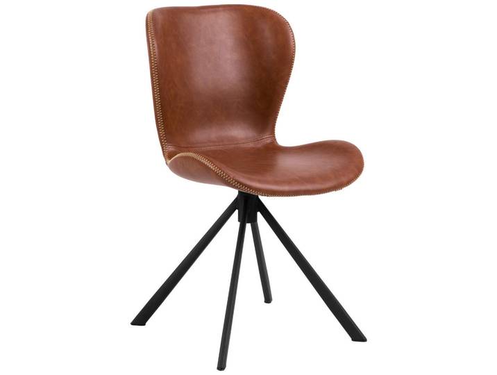 Stuhl, Braun, 46,5x81x53 cm, Metall & Kunststoff, Drehbar, Modern, MID.YOU