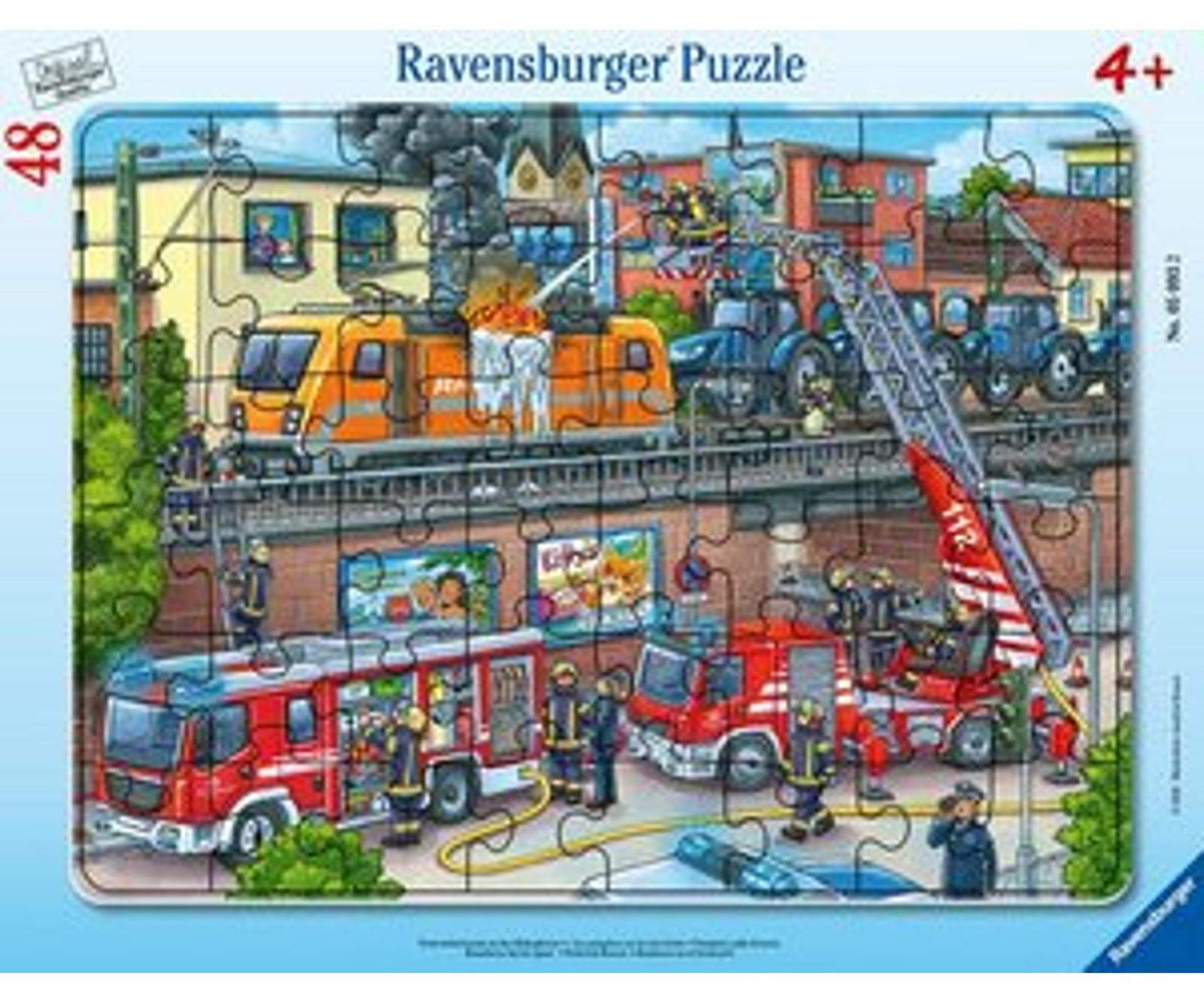 Ravensburger Puzzel Brandweeractie bij de spoorwegen - 48 stukjes - voor kinderen vanaf 4 jaar