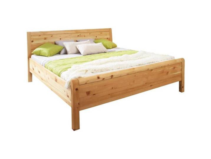 Linea Natura Bett, Zirbelkieferfarben, Holz, Zirbe, massiv, 180x200 cm, Schlafzimmer, Bett, Doppelbetten