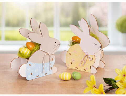 buttinette Bastel-Set "Hasenkörbchen", 2 Stück