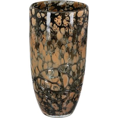 Tischvase GILDE "Glass Art, Vase, "Mountain", Glas, braun", braun, B:13cm H:26cm T:13cm Ø:13cm, Glas, Vasen, Vase Mountain Dekovase Tischdekoration Blumendeko Gefäß