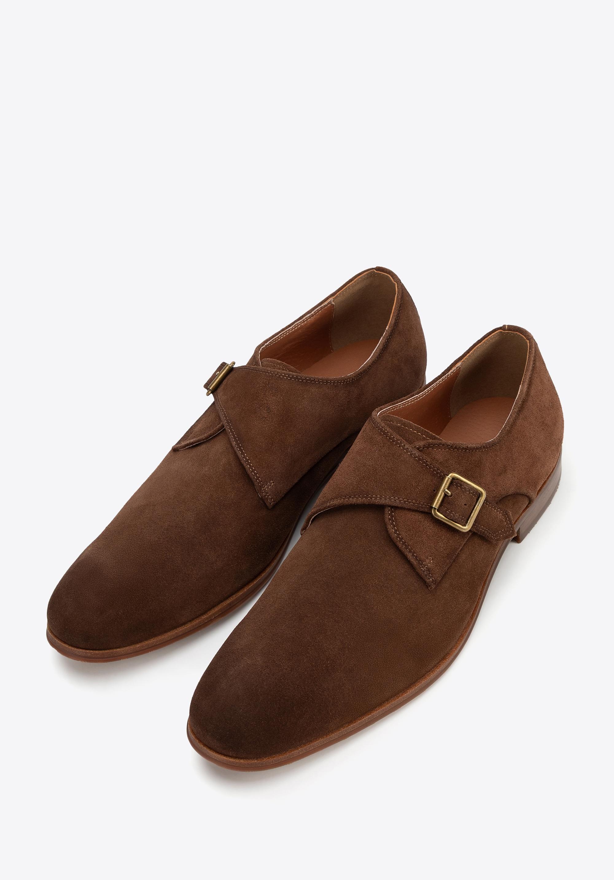 Wittchen Herren-Monk-Schuhe aus dunkelbraunem Wildleder