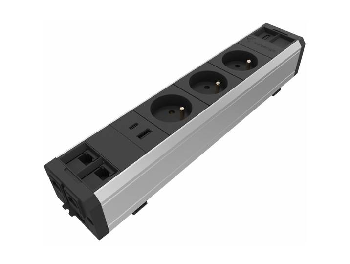 Multiprise Versatek 3 Prises électriques + 2 Ethernet + 2 USB + 1 HDMI - Câble d'alimentation 3 m