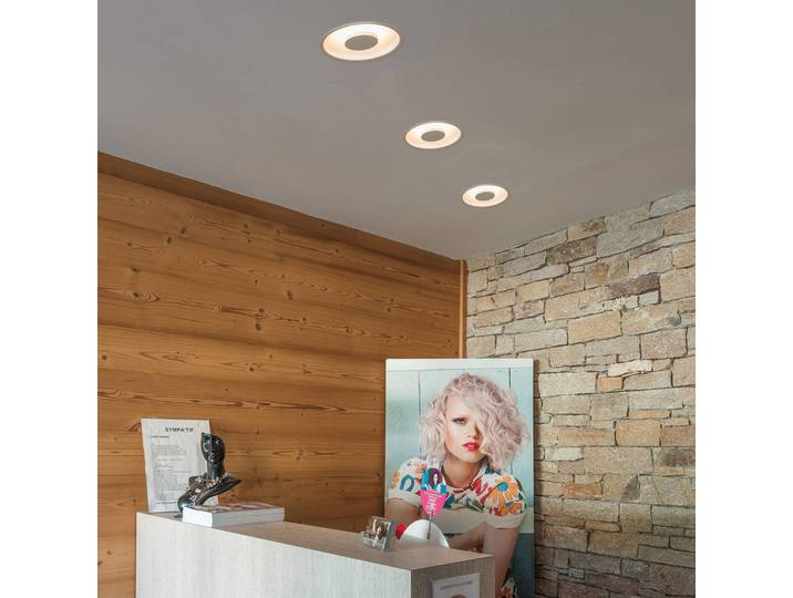 SLV LED-Einbauleuchte Occuldas 14, weiß, Aluminium, Ø 14 cm dimmbar, weiß / opal, für Wohn- / Esszimmer, Aluminium, Modern