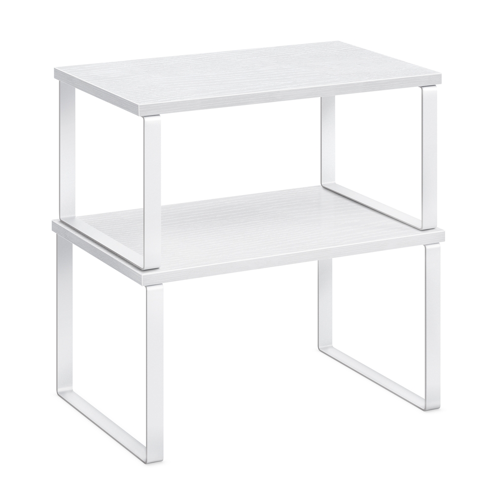 SONGMICS Küchen-Organizer 2er Set stapelbar wolkenweiß-schneeweiß KCS02W01