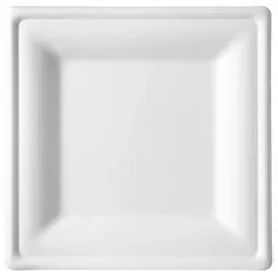 MONOUSO - Quadratischer Teller Zuckerrohr Weiß 26x26cm (40 Stück)