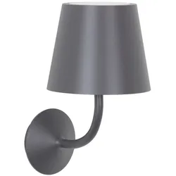 Zafferano Poldina 230V Außenwandleuchte aus Aluminiumdruckguss, dunkelgrau mit transparentem Polycarbonat-Diffusor, Schutzart IP54, Fassung E27