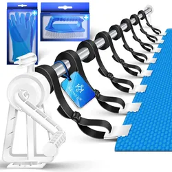 KESSER® Pool Aufroller Premium Aufrollsystem 1,05m - 6,15 m für Solarplane   mobiles Aufrollvorrichtung für Poolplane & Abdeckung inkl. Bänder, Bürste & Handschuhe   witterungsbeständiges Material