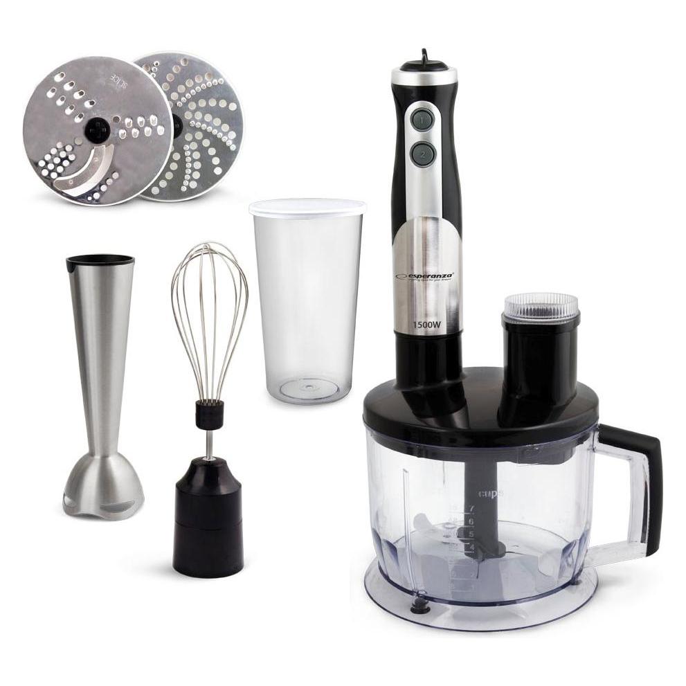 Esperanza EKM004 Mixer 0 6 l Pürierstab Schwarz Silber Transparent 800 W (EKM004)
