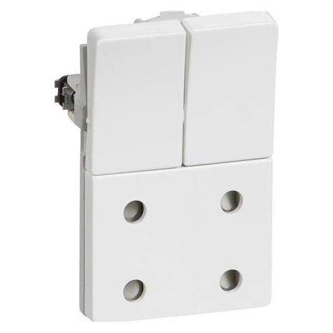 LK FUGA Doppelsteckdose mit Schalter ohne Erde 1½ Modul, Weiss- In Tasche für DIY (AAK501D61152L)