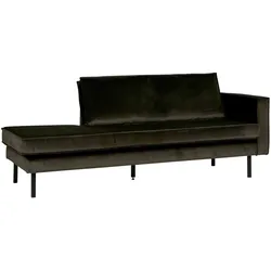 Daybed Recamiere Rodeo Samt, modern und gepolstert, rechts, Dunkelgrün, elegantes Design