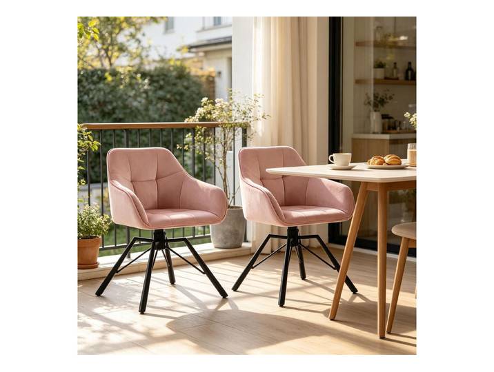 MC Star Stuhl Stilvoll Schlafzimmer Dressing Stühle,Breite Küchenstühle (Drehbarer Essstuhl,Küchenstühle mit Weicher Rückenlehne(nur 2PCS Stühle)