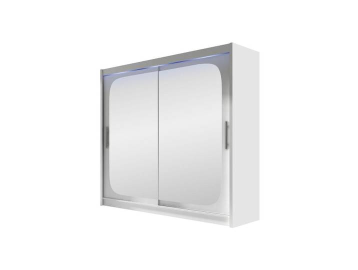 Mirjan24 Kleiderschrank London Viii, mit RGB LED Beleuchtung, Weiß, Rechteckig, 180x215x58 cm, Schlafzimmer, Kleiderschränke