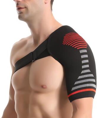 Healfit Counter Sports Strap Shoulder Pads, Adjustable Elastic Shoulder Strap, Compression Joint Brace, Fitness Sprain Strain Support red l xl