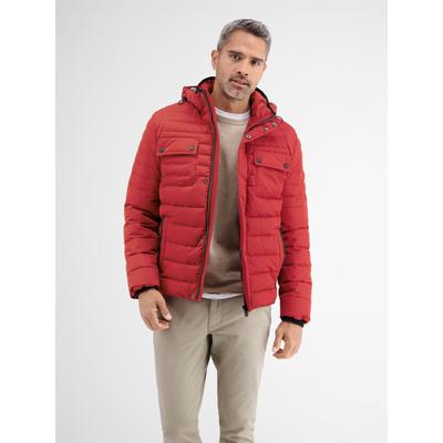 Winterjacke LERROS "Steppjacke mit abnehmbarer Kapuze", Herren, Gr. XL, rot (ruby rot), 100% Polyester, Jacken Winterjacke