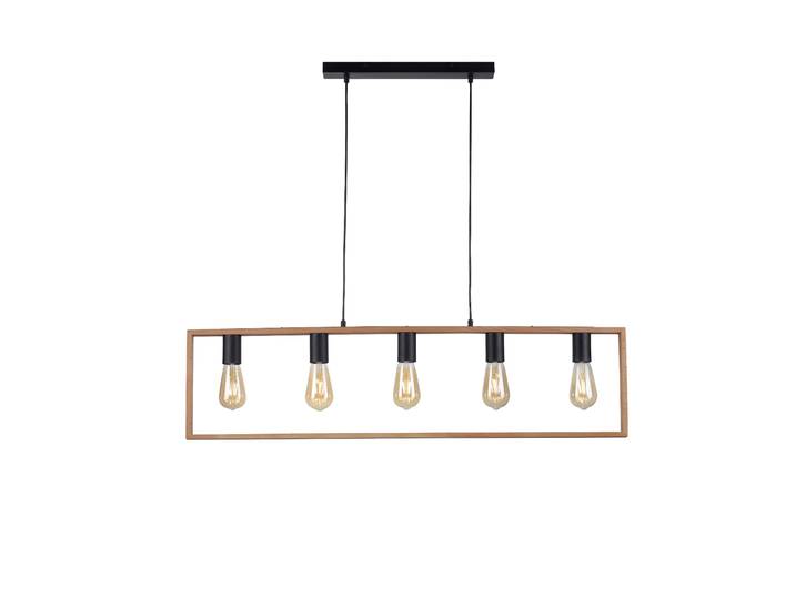 JUST LIGHT Pendelleuchte FRANKY , schwarz, 5, 1 Stk., Leuchten, ExklusiveE27, Pendelleuchte