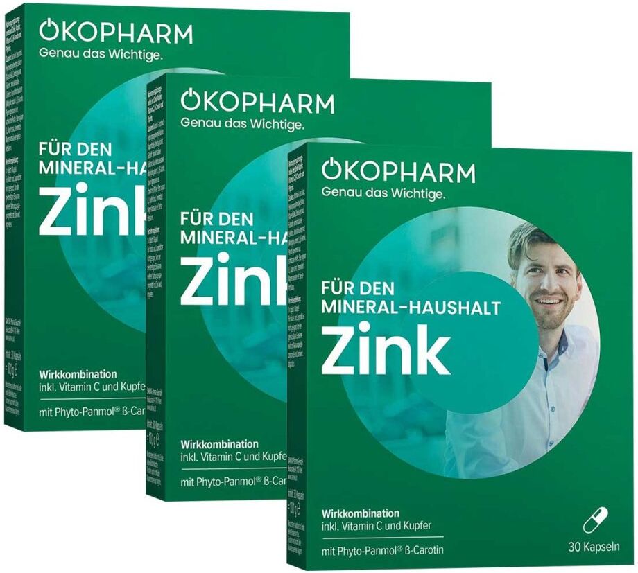 Ökopharm für den Mineral-Haushalt Zink Kapseln 3x30stk