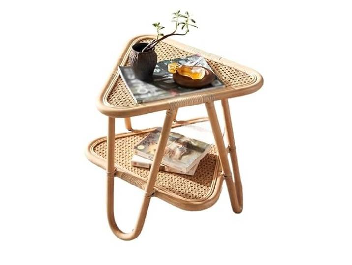 ksjdieunf Couchtisch Runder Couchtisch aus Rattan, Kombination, Schlichtes, modernes Wohnzimmer, Kleiner, Beistelltisch for kleine Wohnung Tische for Wohnzimmer(B)
