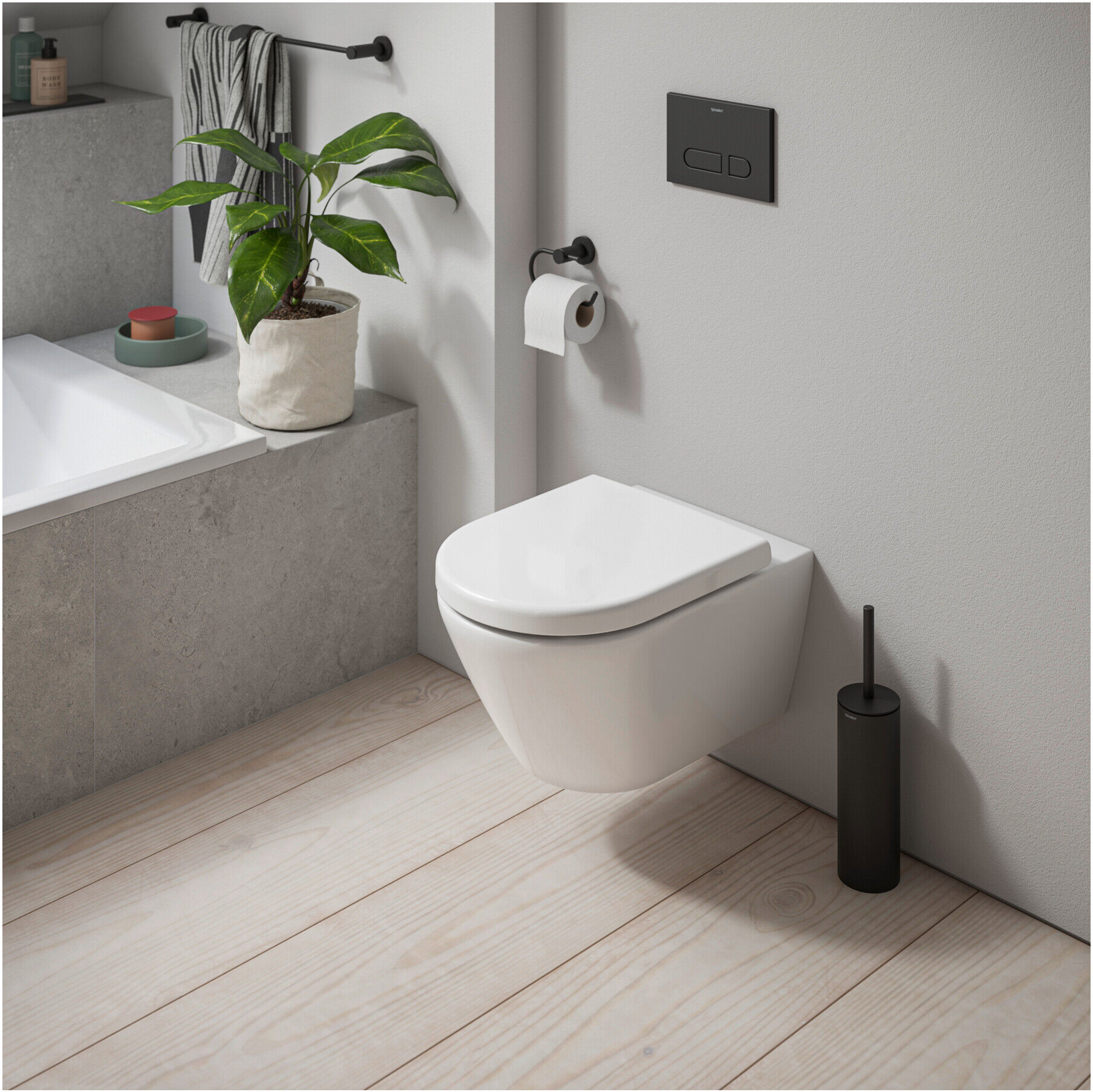 Duravit Wand-WC, Tiefspüler-Set D-Code m Sitz, Absenkautomatik, Rimless, weiß (49030900B2)