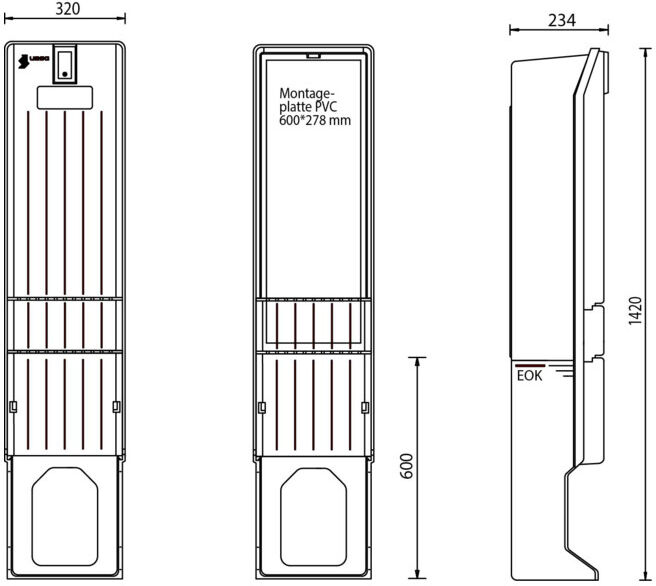 uesa Colonne de distribution 820x320x234mm A010-M-1420 (2030-0001.01)