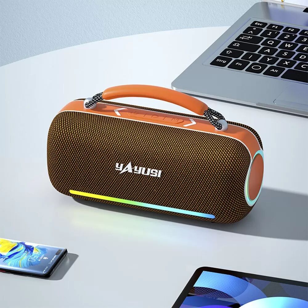 INF Haut-parleur Bluetooth portable avec son stéréo 360° et autonomie longue durée Orange
