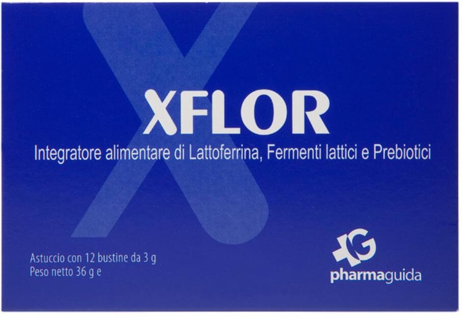 PHARMAGUIDA Srl Xflor 12 Bustine da 3g - Integratore alimentare di lattoferrina, fermenti lattici e prebiotici