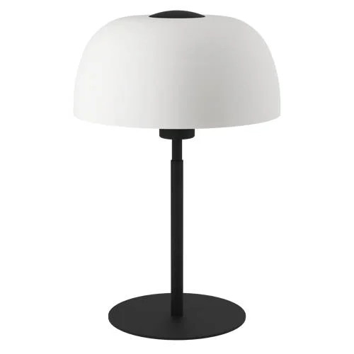 Eglo Solo 2 Tafellamp Zwart/Wit met Melkglas en Metaal - E27 - Hoogte: 41,5 cm, Diameter: 26 cm
