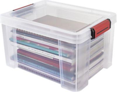 Paperflow CLIP'N STORE Aufbewahrungsbox 17 L, transparent, mit Deckel, BPA-frei, lebensmittelgeeignet