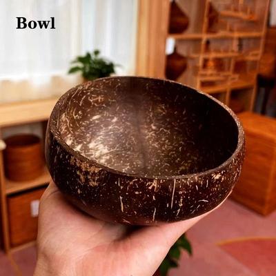 Uplift Essentials Natural Coconut Bowl Set Handcrafted Eco Friendly Tableware & Spoon Set bowl