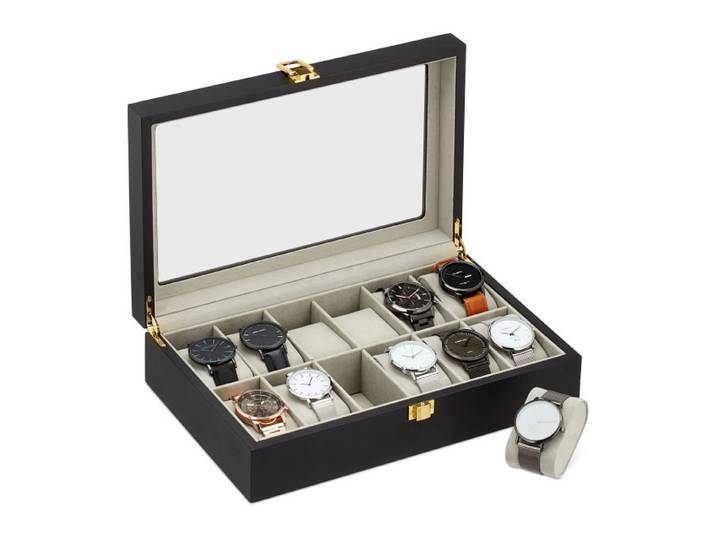 Relaxdays Horlogebox met 12 vakken