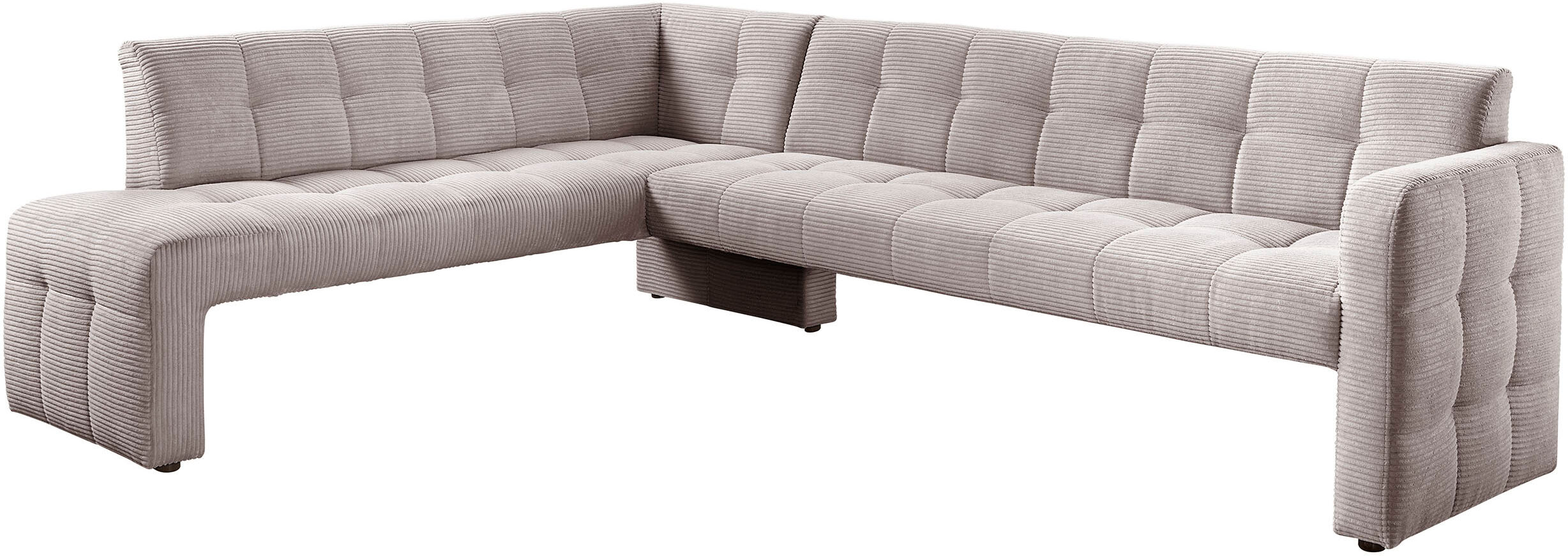 exxpo - sofa fashion "Barista, bequem und elegant, hohe Bodenfreiheit" Eckbank Barista bequem und elegant, hochwertige Detailverarbeitung cappuccino B/H/T: 265cm x 83cm x 199cm, Cord, langer Schenkel rechts