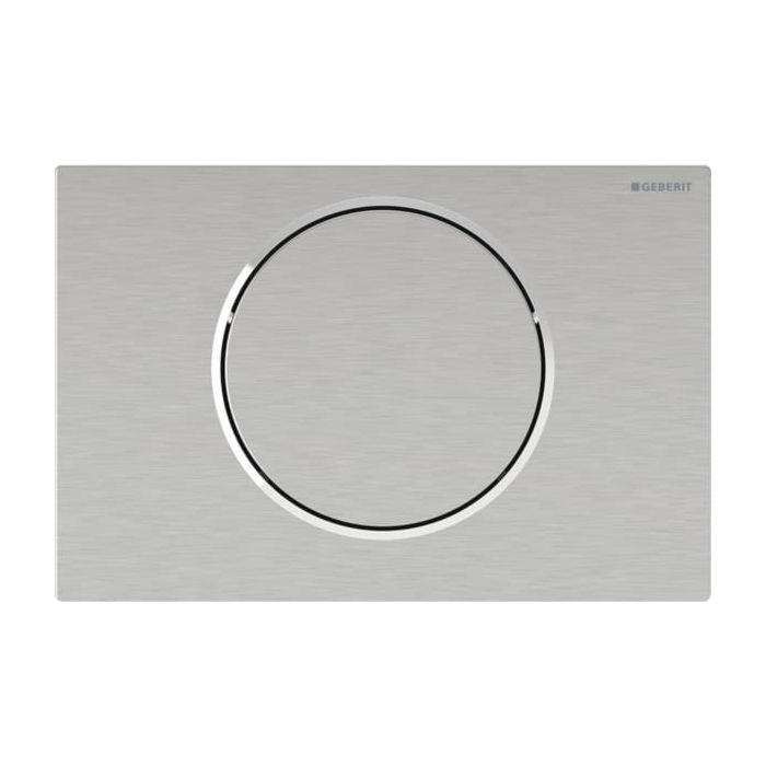 Geberit WC-Steuerung 115863SN6 Netzbetrieb, 1-Mengen-Spülung, für Stützklappgriff, Edelstahl gebürstet