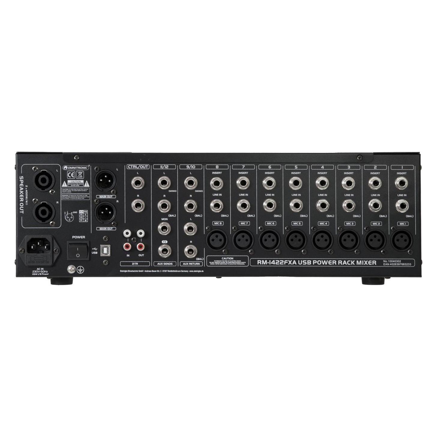 Omnitronic mixer RM 1422FXA USB Rack Mixer (10040302)