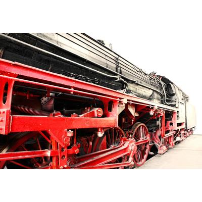 Fototapete ARCHITECTS PAPER "Steam Locomotive", rot (creme, grau, rot), B:4m L:2,7m, Vlies, Tapeten, Vlies, Wand, Schräge