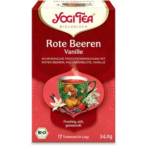 YogiTea Tee Rote Beeren Vanille, BIO, Früchtetee, 34 g, 17 Beutel