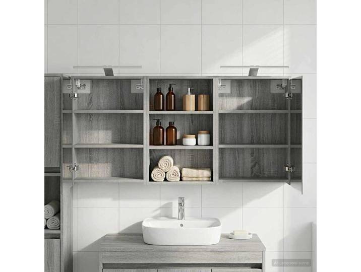 vidaXL Badezimmerschrank-Set 3 stk. 126 x 16 x 62,5 cm Holzwerkstoff