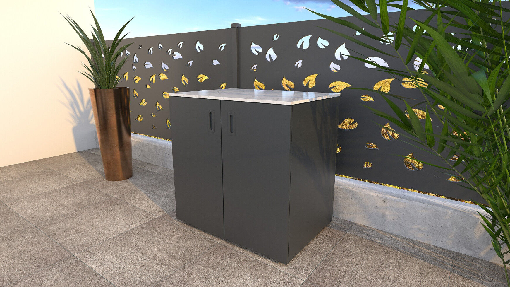 Bellano Living Element für Outdoorküchen inkl. 2 Türen anthrazit