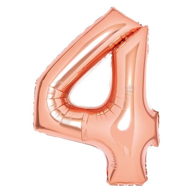 Amscan Folienballon rosé-gold, 66cm, Nummer 4 (1x) (9913219)