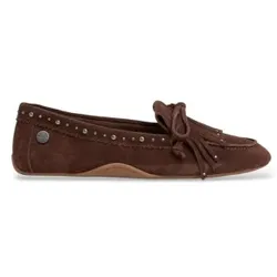 Pepe Jeans für Damen. PLS100021 Mokassins aus Leder Noa Fringes dunkelbraun (37), Wohnung, Spaltleder, Keine, Lässig