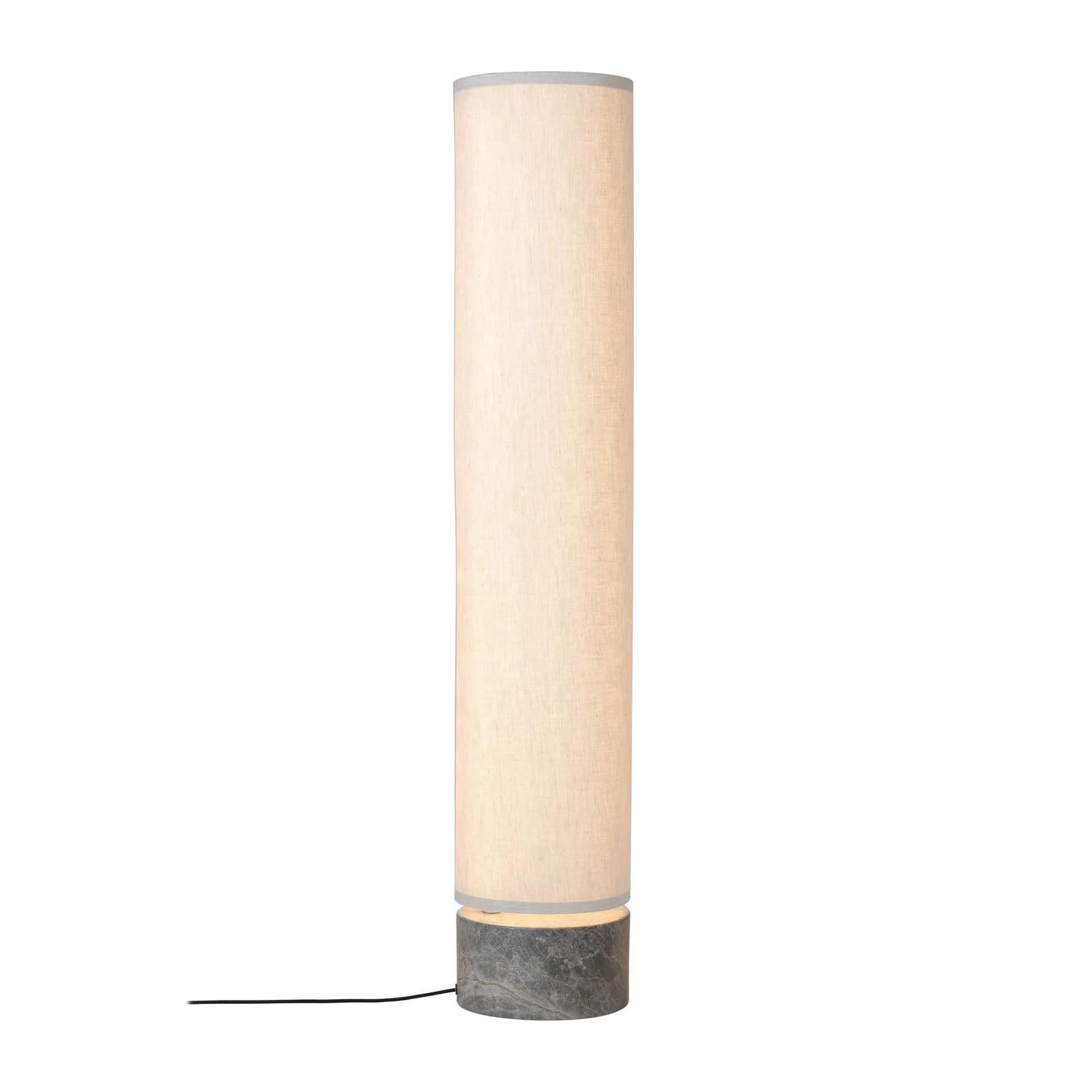 GUBI Unbound vloerlamp met canvas-grijze marmeren voet