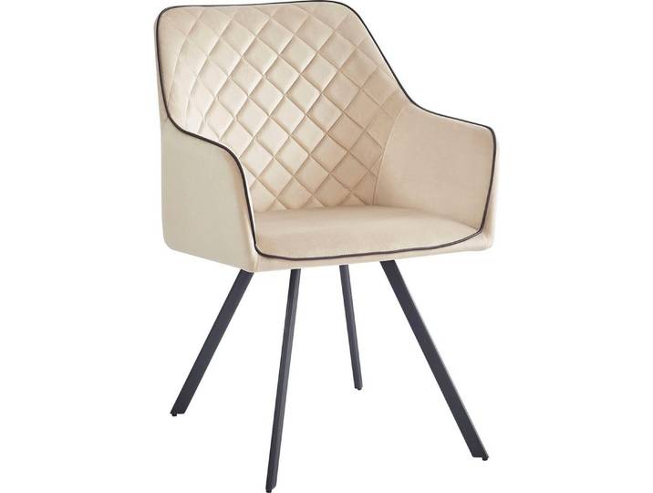 Kayoom Polsterstuhl Stuhl Amber 125, Toller Stuhl aus Samt, mit Beinen aus Eisen (1 St), Toller Stuhl aus Samt, Glamour in Ihr Zuhause, mit Beinen aus Eisen