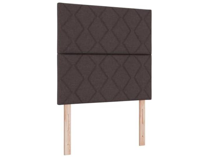 KKgypkn LED Boxspringbett mit LED Beleuchtung Stoff Dunkelbraun 100 x 200 cm inklusive Matratze