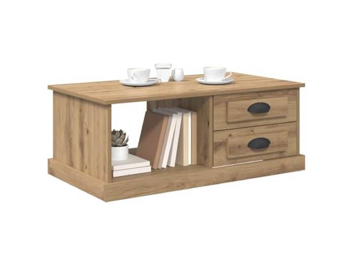 KTHLBRH Beistelltisch Eiche Handwerk 90 x 50 x 35 cm Mehrschichtholz, 2 Schubladen, 1 Einlegeboden, max. Belastung 75 kg, moderner Stil