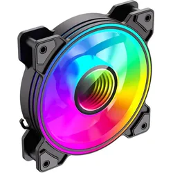 GameMax Infinity 12cm ARGB Dual Ring Case Fan, Rifle Bearing, Infinity Mirror Effect, 24 LEDs, Anti-Vibratio (120 mm), PC Lüfter, Schwarz