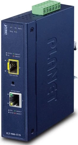 Planet IGT-900-1T1S 1-Port Industrial + 1-Port SFP Managed Media Converter